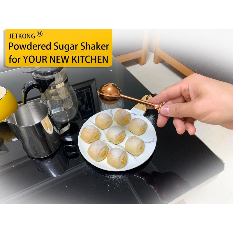 JETKONG Baker's Dusting Wand for Sugar, Flour and Spices, Stainless