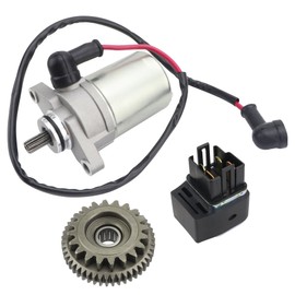 Shamofeng Starter Motor Combo Kit for Polaris Outlaw 50 2008-2019, Predator 50 2007, 0453848, 12V, 25A, Metal