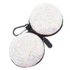 SHINEOFI 1Pc Rhinestone Studded Portable Earphone Storage Box Shockproof Travel