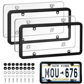 License Plate Frame Cover, Rear Front Car Plate Protector Fits Any US Plate