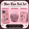 Pink Halloween Nail Art Charms, 3D Gothic Nail Rhinestone with