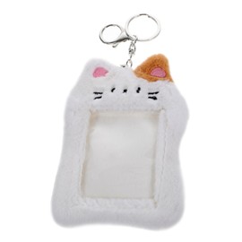 Titular De La Tarjeta De Felpa Llavero De Peluche Insignia De Cordón De Fotolibro Tarjetero Kawaii Llavero De Tarjeta Fotográfica Chica Inteligente Computadora Portátil