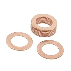 10pcs Copper Crush Washers Car Flat Sealing Plate Gaskets Rings (M16 x 22mm x 1mm)