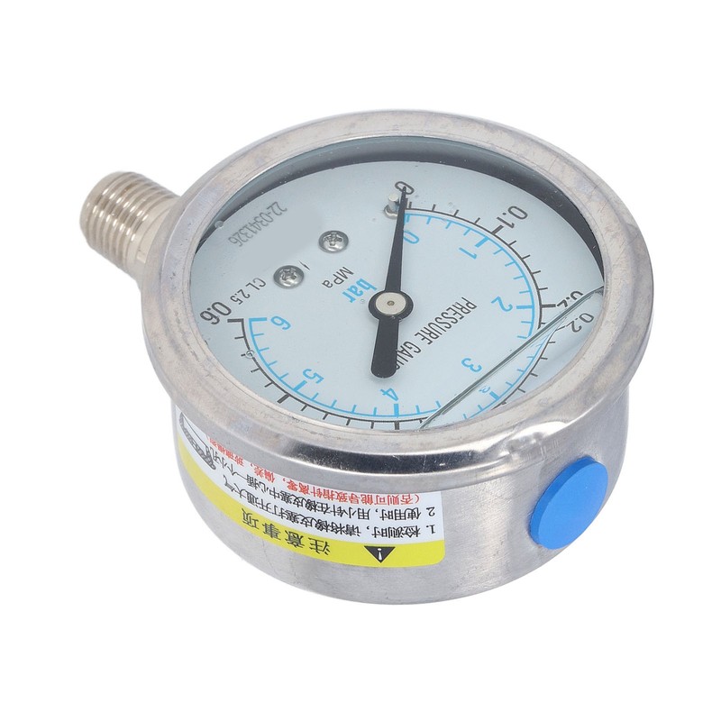 Pressure Gauge 1/4 NPT Accuracy Level 2.5 Transparent Dial Vacuum