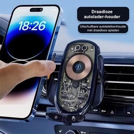 Lopoleis® Handyhalterung Auto, Schnellladegerät, kabelloses Ladegerät, Telefonhalter Automatisch Magnetischer, kfz Handy Halterung handyhalterung lüftung, Handyhalter ladestation (Schwarz, kabellos)