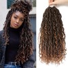 SOKU 5pcs/set 45cm Ombre Brown River False Locs Wavy with