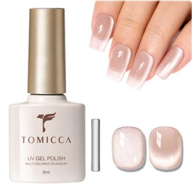 TOMICCA Magnetic Nails, Fine Particles, Nude Color Magnetic Gel, 0.3 fl oz (8 ml), Magnetic Cat Eye Gel, Magnetic Gel, UV/LED Compatible, For Beginners and Manicurists