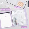 BVSSX 3 Ring Binder with Clipboard,1 Inch Binders with Notepad&5