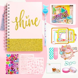 Girls Diary Gift Set, Girls Birthday Presents for 6 7 8 9 10 11 12 Years Old, Kids Scrapbook Craft Kit, DIY Arts and Crafts for Girls, Creative Diary Gifts Toys for 6 7 8 9 10 11 12 Year Old Girls