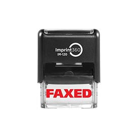 Supply360 AS-IMP1009 - FAXED, Heavy Duty Commerical Quality Self-Inking Rubber Stamp, Red Ink, 9/16" x 1-1/2" Impression Size, Laser Engraved for Clean, Precise Imprints