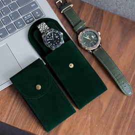 ZKGYUS Pack of 3 Watch Case with Cushion, Travel Case, Portable Flannelette Watch Storage Bag for Men and Women