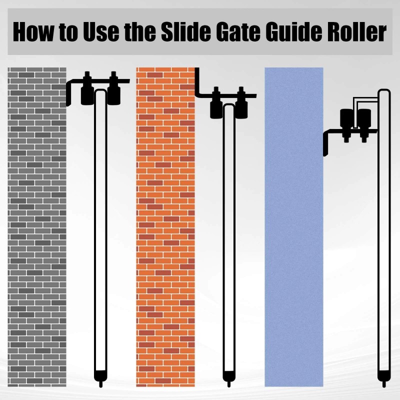 MorningRo 4 Pack Slide Gate Guide Roller Adjustable Dual Nylon