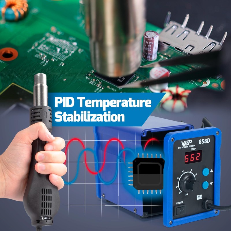 WEP 858D Hot Air Rework Soldering Station with Temperature Control,