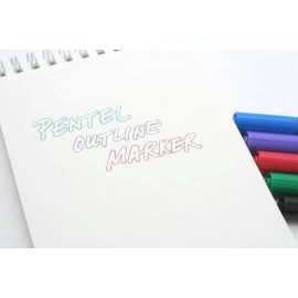 Pentel NEW SEALED Pentel Dual-Color Outline Marker Pen VIOLET SILVER Metallic MSP60