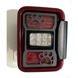 Generic Dog Paw Outline Version in 3D - Black for Jeep Gladiator Rear LED Tail Light Covers (2020-2024) Love Dogs Pet Pets Paws Wag