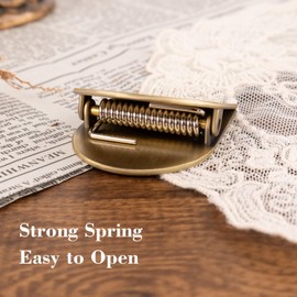 Dizdkizd Travelers Notebook Clip Vintage Coffee Themed Book Clamp Brass Page Holder Journal Accessories Metal Clip for Planner, Document