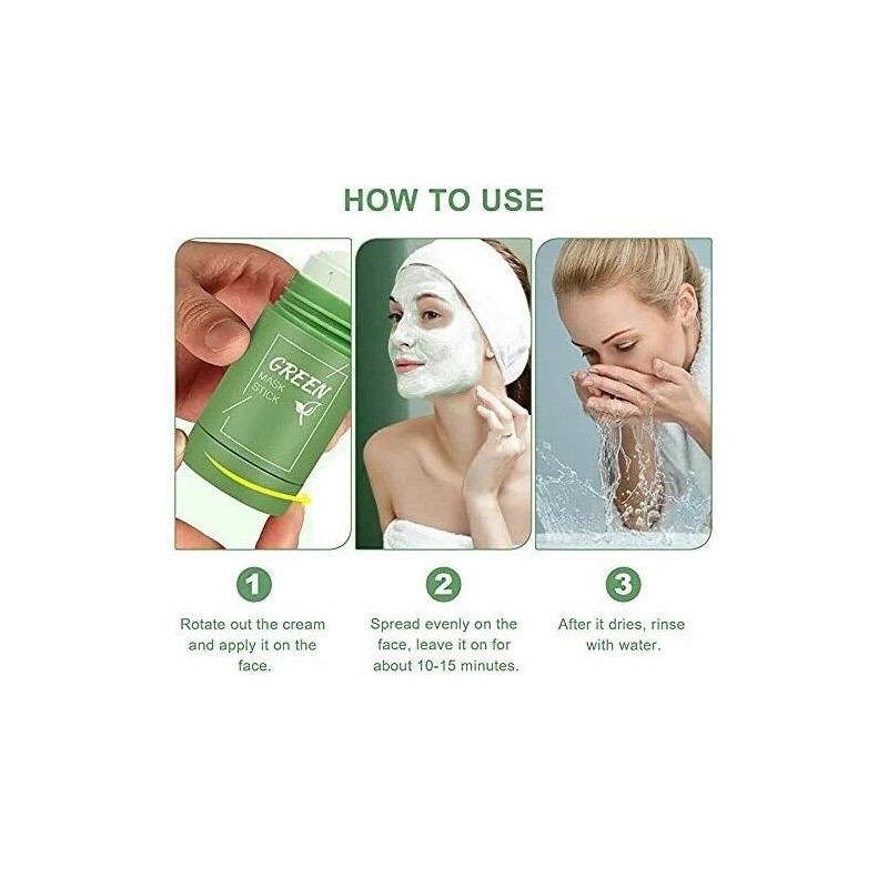 Clean 3PCS Green Tea Mask Sticks Facial Cleansing Oil Acne