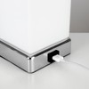 MiniSun Modern Chrome & White Frosted Glass Bedside Touch Table