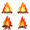 6 Set Artificial Fire Fake Flame Paper 3D Campfire Centerpiece