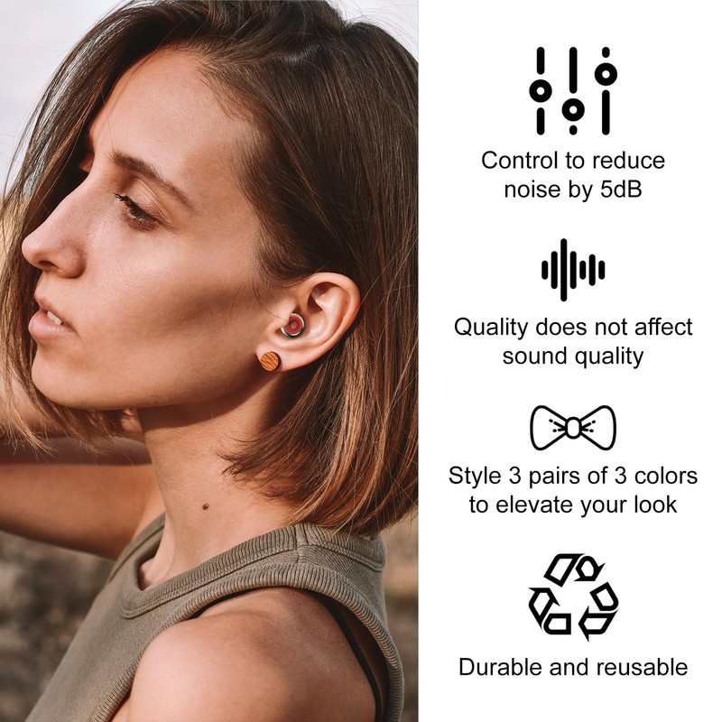 6pcs Earplugs Mute Style Pack, Quiet Ear Plugs Accessories for