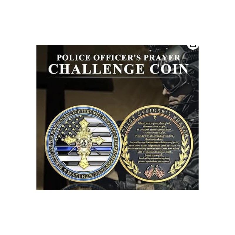 Police Patron Saint Michael Challenge Coins (Police Patron Saint Thin