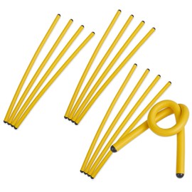 Andalus Twist Rubber Ties, 17-Inch Reusable Twist Ties in Yellow Color - Holds Up to 110 Pounds (12 Pack)