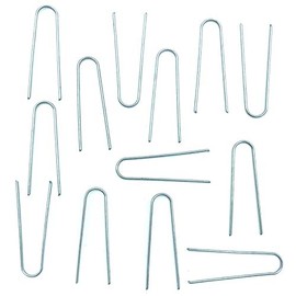 Pack 40 - U-shaped Garden Securing Pegs for securing artificial grass weed fabric landscape netting ground sheets fleece 1.5" 4cm Galvanised - 1.5cm Wide (2)