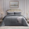 Lifewit Single Duvet Cover Set, Satin Stripe Reversible Soft Quilt