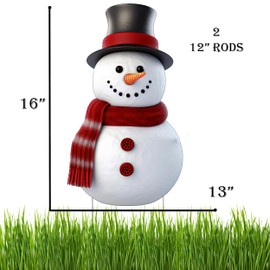 Rogue River Tactical Snowman Hat Merry Christmas Classic Yard Sign for Home Decor and Lawn Decoration With Stakes Happy Holidays Merry Christmas XMAS Holiday Sign