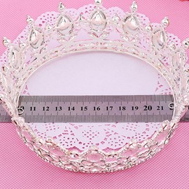 minkissy Rhinestone Hair for Baroque Rhinestone Tiara Rhinestone Headpiece Wedding Headpiece for Bride Full Round Crown Alloy Rhinestone Headband Full Round Wedding Miss Rhinestones Jewelry