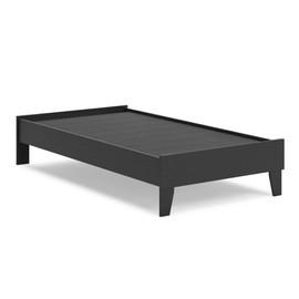 Signature Design by Ashley Socalle Casual Twin Platform Bed with Metal Slats, No Box Spring Needed, Black