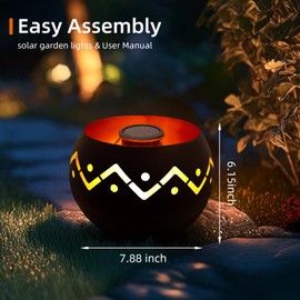 SunRoad Outdoor Waterproof Lantern, High-Quality Flame Solar-Powered LED Light, Perfect for Gardens, Patios, Deck, Desktops, Pathways, Landscapes, and Lawns Decorations. (L24018)