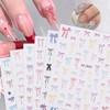 6 Sheets Bow Nail Art Stickers 3D Self-Adhesive Nail Decals