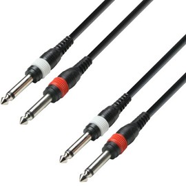 Adam Hall Cables 3 STAR TPP 0100 Twin Cable 2 x Jack TS to 2 x Jack TS | 1 m