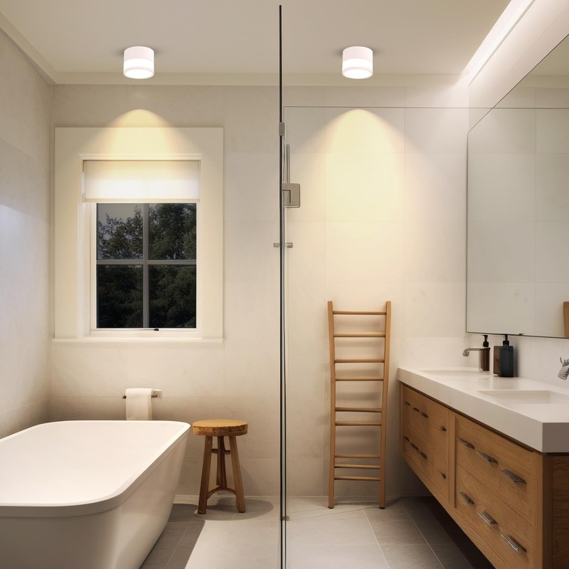 Temgin IP65 Ceiling Light Surface-Mounted White Matt LED 12 W