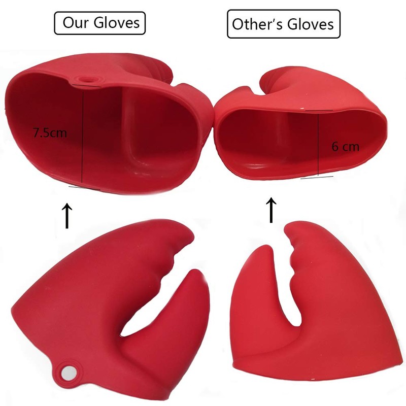 Silicone Oven Mitts, Lobster Claws Heat Resistant Pot Holders Oven