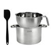 Double Boiler Pot Set with Silicone Spatula, 2000ML/2.1 QT Chocolate