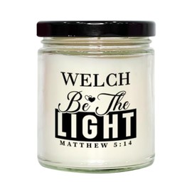 Bible Verse for Welch Candle,Christmas Gifts for Welch Be The Light Mattew 5:14 Gifts for Women Coworker Welch Name Birthday Candle Christmas Gifts, Housewarming, Soy Wax, Scented, Decor