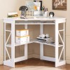 Vecelo Home Office Table Corner Desk Laptop Computer Table Keyboard