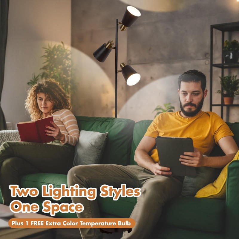 Dimmable Floor Lamp, Tree Floor Lamp Modern Dimmable Standing Lamp,