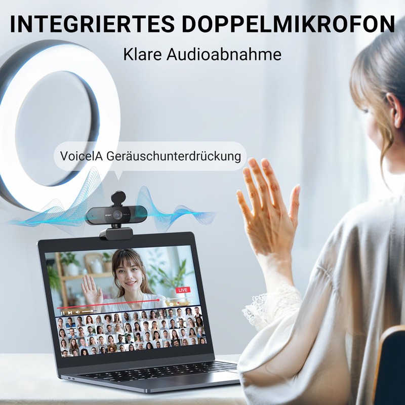 EMEET HD Webcam - C960 AF 1080P Webcam mit Objektivabdeckung