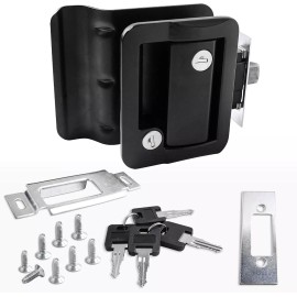 Leisure Locks Black Rv Door Lock With Deadbolt For Travel Trailers Horse Trailers Utility T...