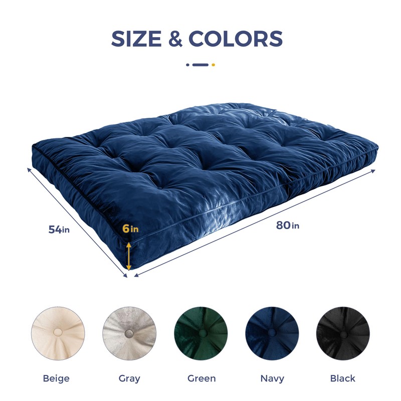 MAXYOYO 6" Futon Mattress Full Size, Velvet Thick Futons Sofa