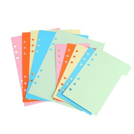 YOFO 5 x A5 A6 Index Tabs Insertable Tabs Pages Cards Colored Staplers with 6 Holes Filofax Notebook Travel Journal Planner