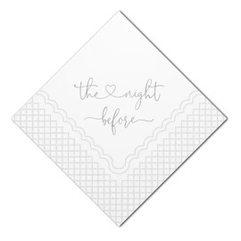 Geloar The Night Before Rehearsal Dinner Cocktail Napkins, The Night Before Party Supplies Paper Napkins in Bulk for Rehearsal Dinner Wedding Beverage Table Decor 2-Ply, 5x5 Inches (50, Grey)