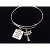 Sandy Toes and Salty Kisses Expandable Charm Bracelet Silver Bangle