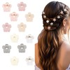 Wanciler Small Flower Hair Claw Clips For Women, 12Pcs Mini