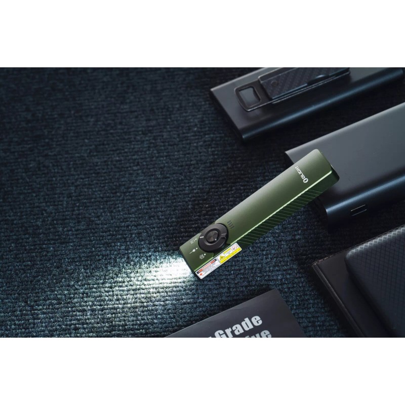 Olight Arkfeld Pro OD Green CW w/Amercian Flag, LED Light/UV/Green