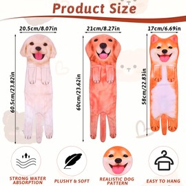 WLLHYF 3PCS Golden Retriever Dog Hand Towels Golden Retriever Dish Towels for Bathroom Kitchen Cute Funny Washcloths Face Towels Dogs Towel Decor for Dog Lovers