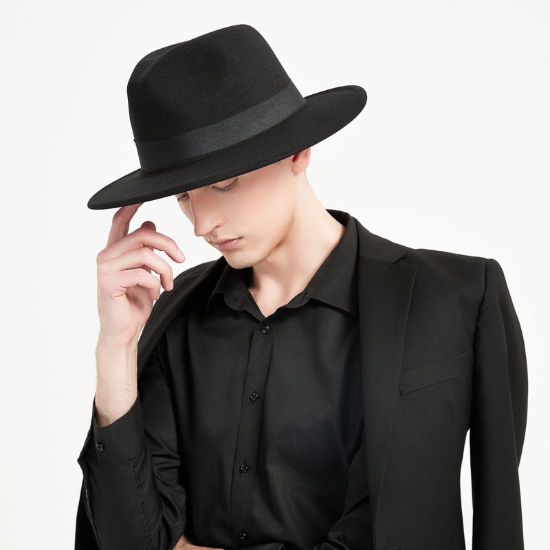 SAJUZEN Womens & Mens Fedora Hats, Wide Brim Fedora Hats